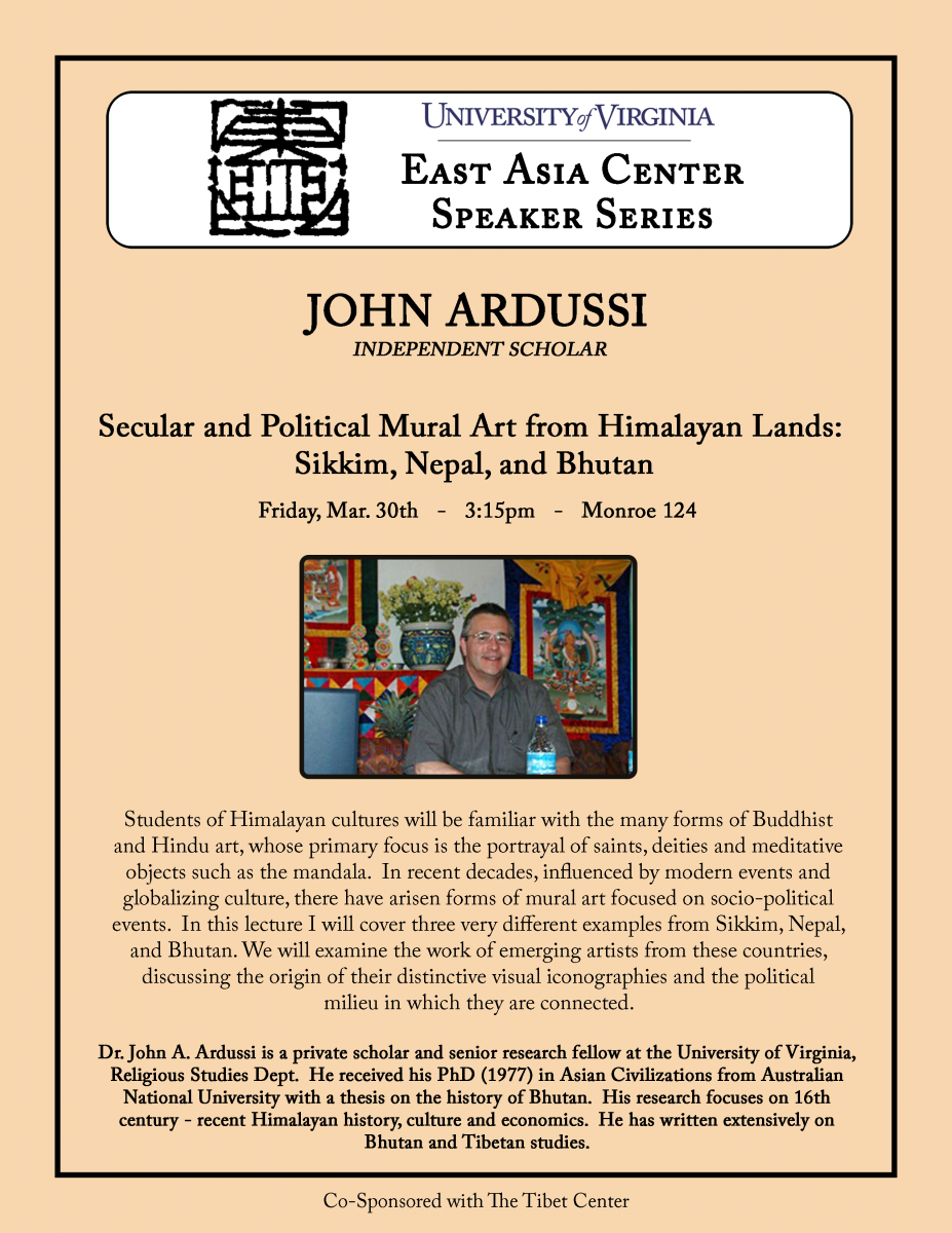 John Ardussi - Secular & Political Mural Art from Himalayan Lands (3:15, Monroe 124)