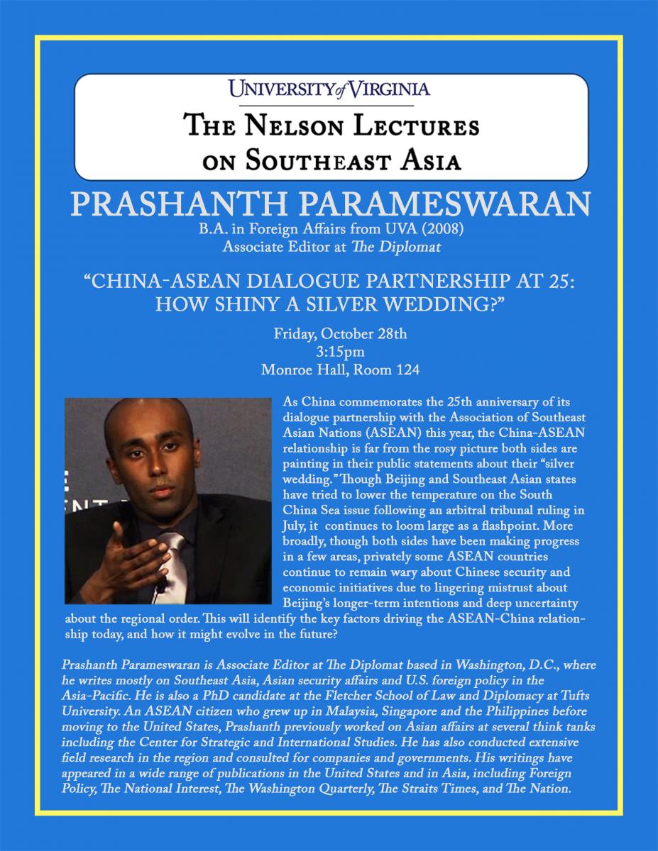 Nelson Family Lecture on Southeast Asia: Prashanth Parameswaran
