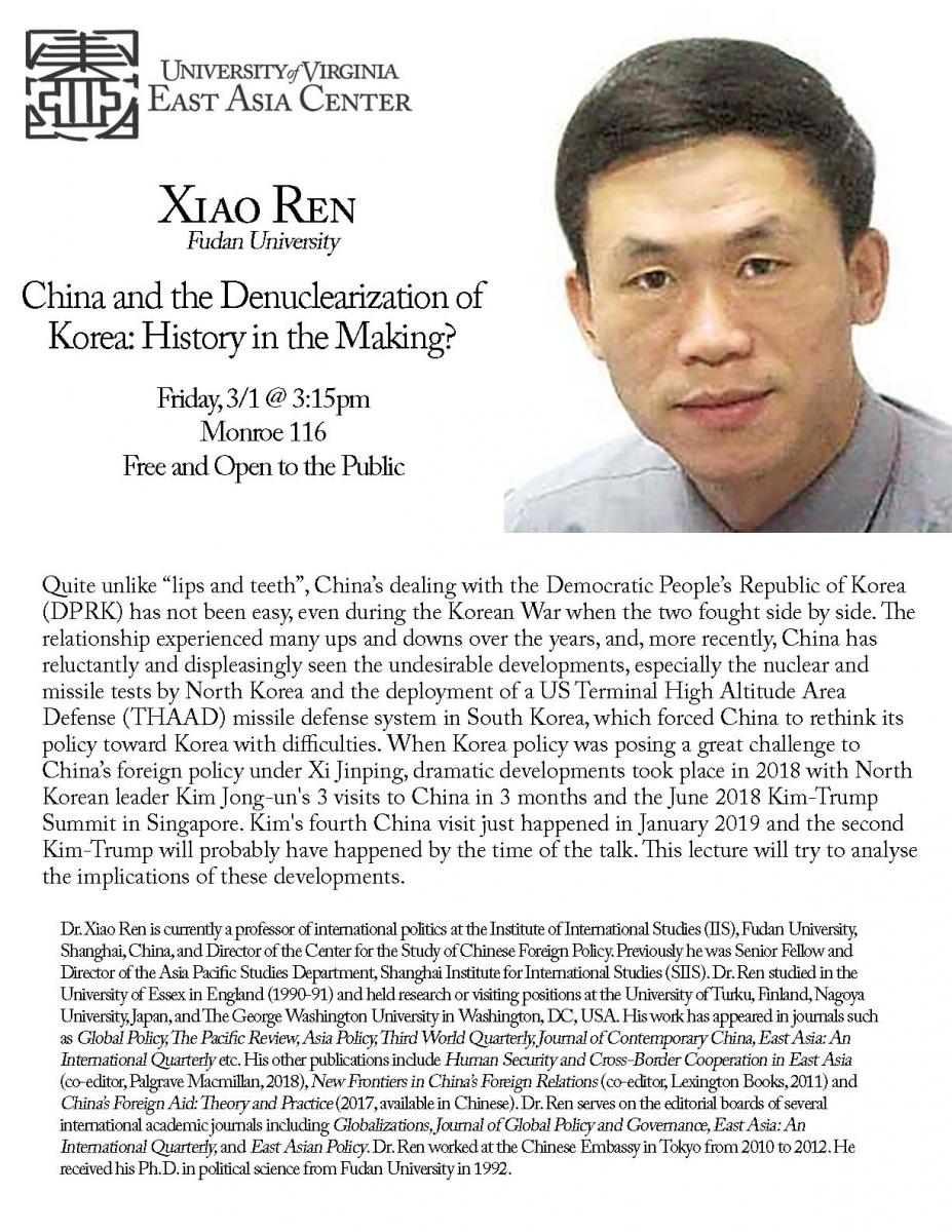 China and the Denuclearization of Korea: History in the Making? flyer