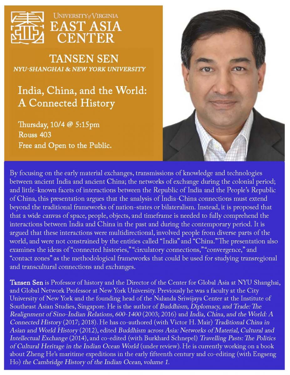 Tansen Sen Talk - India, China, and the World: A Connected History
