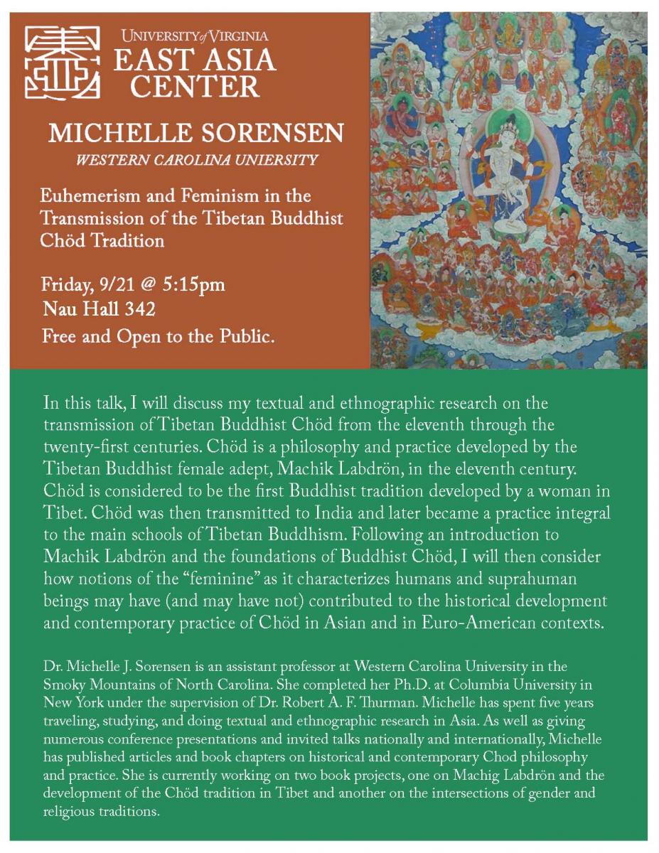 Michelle Sorensen Talk - Euhemerism and Feminism in the Transmission of the Tibetan Buddhist Chöd Tradition