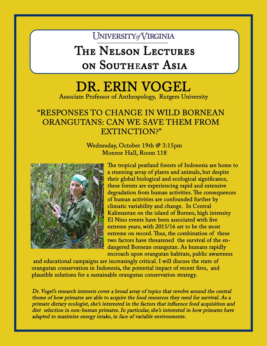 The Nelson Lectures on Southeast Asia: Dr. Erin Vogel