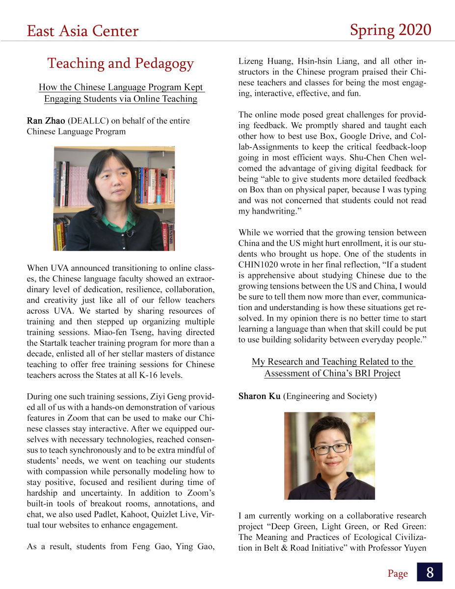 The East Asia Center Newsletter Spring 2020 Part 8