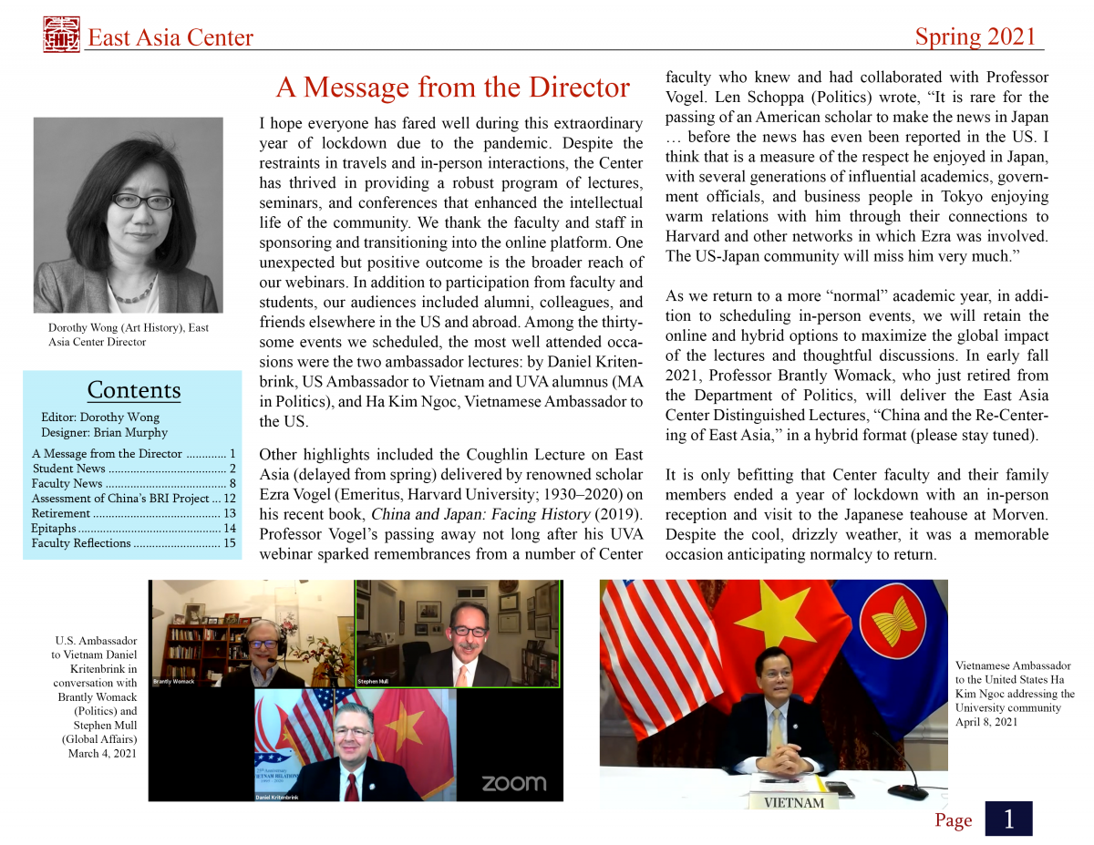 Spring 2021 Newsletter Part 1