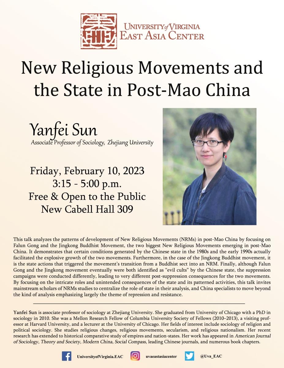 New Religious Movements and the State in Post-Mao China flyer